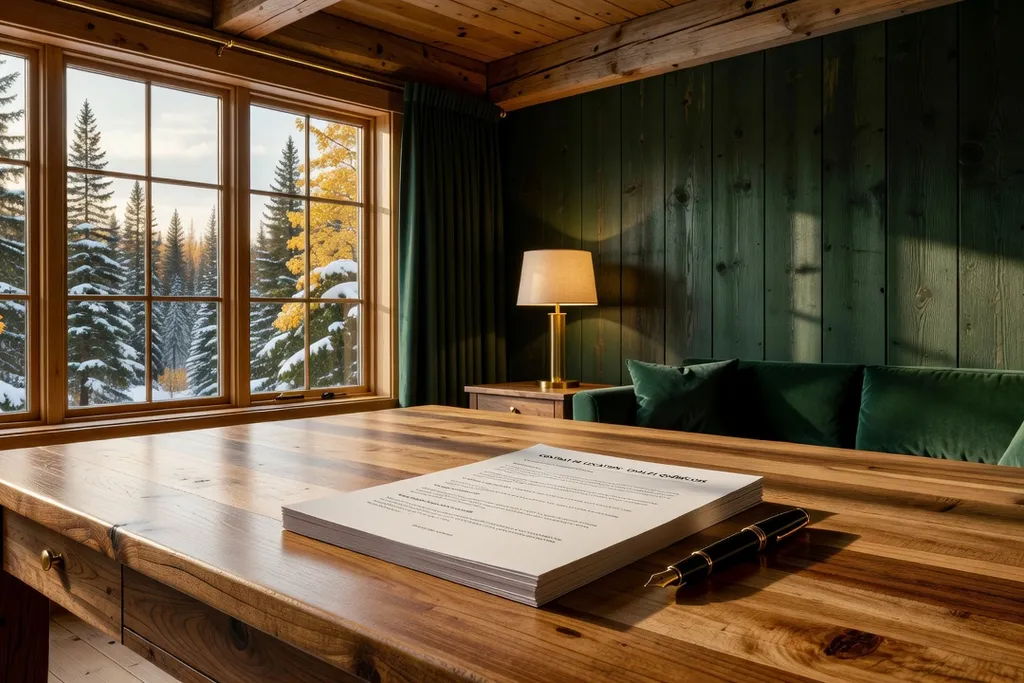 Contrat et documents de location de chalet