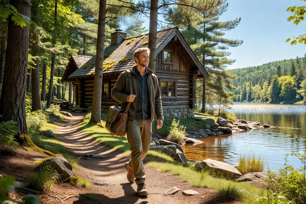 Pause en plein air pendant une journée de télétravail depuis un chalet québécois